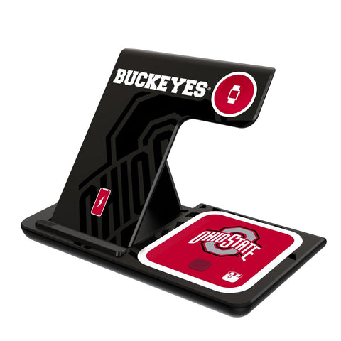 Ohio State Buckeyes Monocolor Tilt 3 in 1 Charging Station-0
