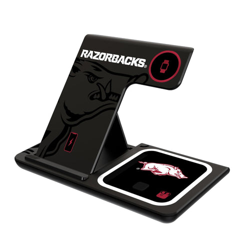 Arkansas Razorbacks Monocolor Tilt 3 in 1 Charging Station-0