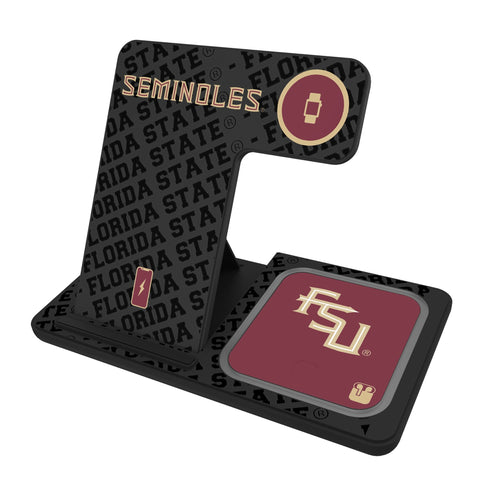 Florida State University Seminoles Athletic Wordmark Monocolor Tilt 3 in 1 Charging Station