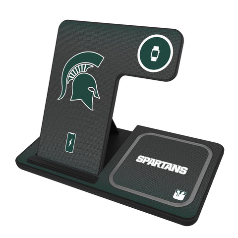 Michigan State University Spartans Linen 3 in 1 Charging Station