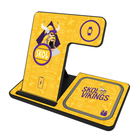 Minnesota Vikings 2024 Illustrated Limited Edition 3 in 1 Charging Station