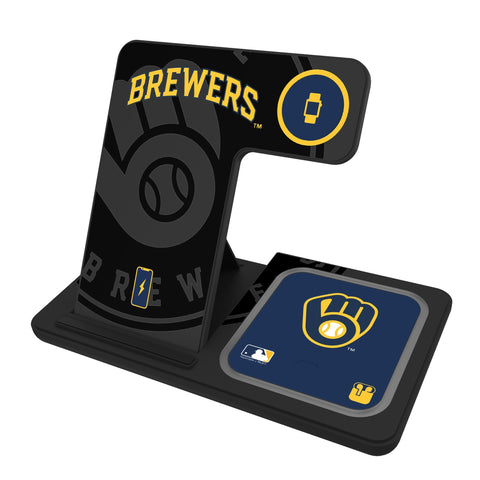 Milwaukee Brewers Monocolor Tilt 3 in 1 Charging Station