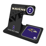 Baltimore Ravens Personalized Tilt 3 in 1 Charging Station