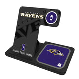 Baltimore Ravens Personalized Tilt 3 in 1 Charging Station