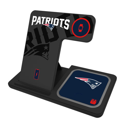New England Patriots Monocolor Tilt 3 in 1 Charging Station