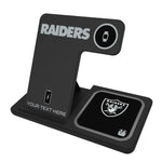 Las Vegas Raiders Personalized Tilt 3 in 1 Charging Station