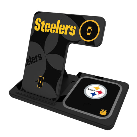 Pittsburgh Steelers Monocolor Tilt 3 in 1 Charging Station