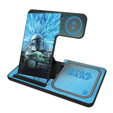 Star Wars: The Mandalorian Grogu and Din Djarin Portrait 3 in 1 Charging Station