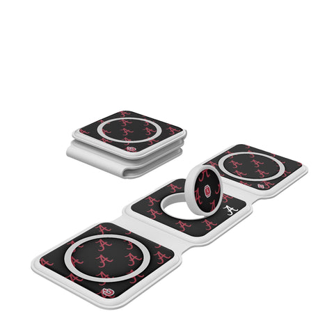 University of Alabama Crimson Tide Script A Fashion Pattern Foldable 3 in 1 Charger-0