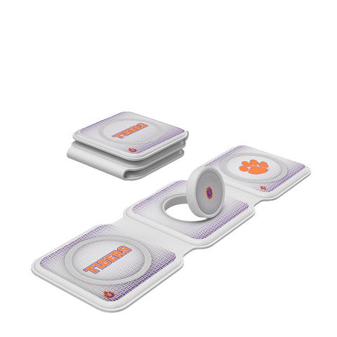 Clemson University Tigers Linen Foldable 3 in 1 Charger