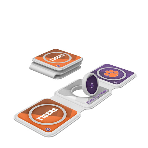 Clemson University Tigers Personalized Color Block Foldable 3 in 1 Charger
