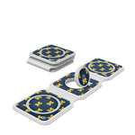 University of Michigan Wolverines Fashion Pattern Foldable 3 in 1 Charger-0