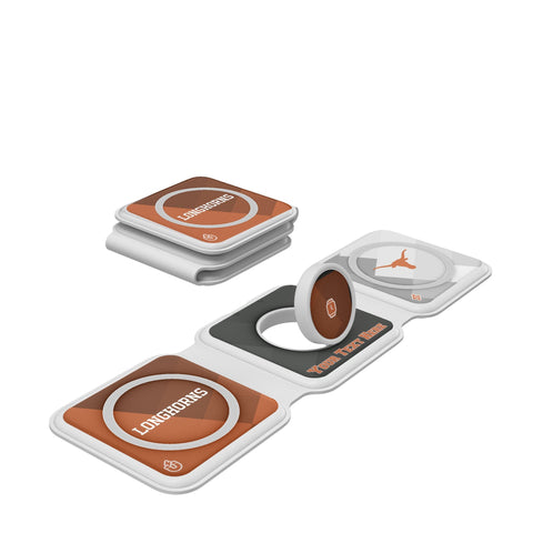 University of Texas Longhorns Personalized Color Block Foldable 3 in 1 Charger
