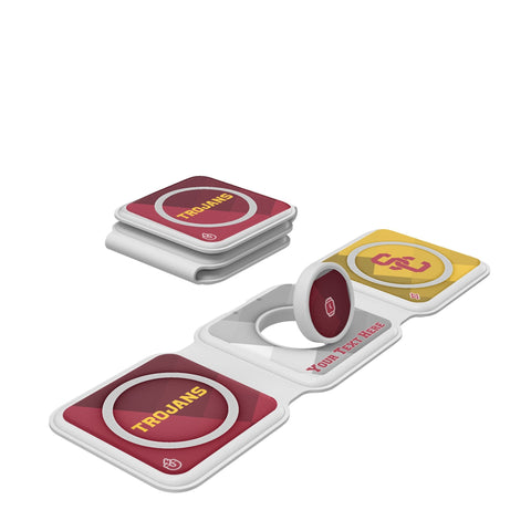University of Southern California Trojans Personalized Color Block Foldable 3 in 1 Charger