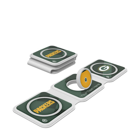 Green Bay Packers Personalized Color Block Foldable 3 in 1 Charger