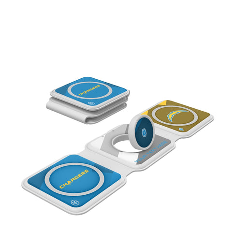 Los Angeles Chargers Personalized Color Block Foldable 3 in 1 Charger