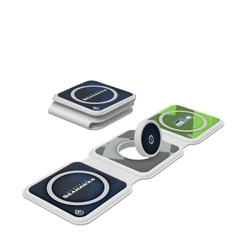 Seattle Seahawks Color Block Foldable 3 in 1 Charger-0