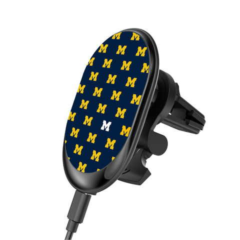 University of Michigan Wolverines Fashion Pattern Wireless Mag Car Charger