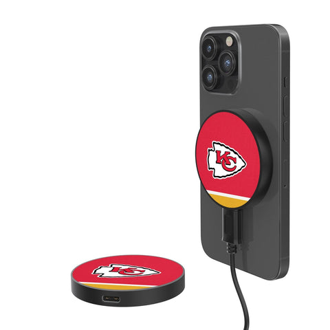 Kansas City Chiefs Stripe 15-Watt Wireless Magnetic Charger-0