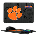 Clemson Tigers Monocolor Tilt 15-Watt Wireless Charger and Mouse Pad-0