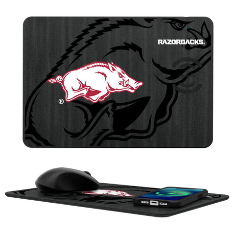 Arkansas Razorbacks Monocolor Tilt 15-Watt Wireless Charger and Mouse Pad-0