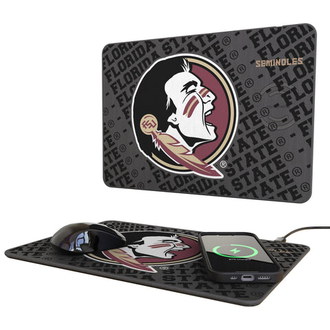 Florida State University Seminoles Monocolor Tilt 15-Watt Wireless Charger and Mouse Pad