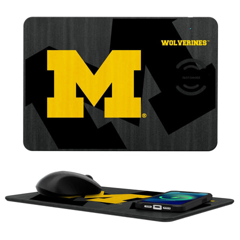 Michigan Wolverines Monocolor Tilt 15-Watt Wireless Charger and Mouse Pad-0