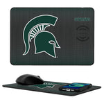Michigan State University Spartans Linen 15-Watt Wireless Charger and Mouse Pad