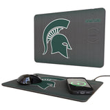 Michigan State University Spartans Linen 15-Watt Wireless Charger and Mouse Pad