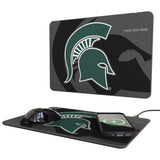 Michigan State University Spartans Personalized Tilt 15-Watt Wireless Charger and Mouse Pad