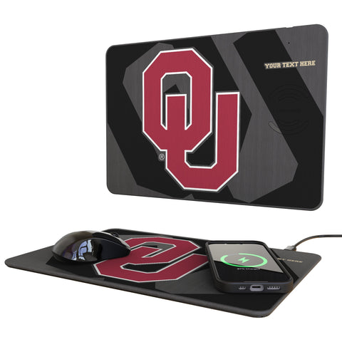 University of Oklahoma Sooners Personalized Tilt 15-Watt Wireless Charger and Mouse Pad