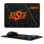 Oklahoma State Cowboys Monocolor Tilt 15-Watt Wireless Charger and Mouse Pad-0