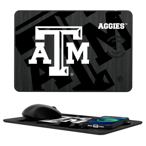 Texas A&M Aggies Monocolor Tilt 15-Watt Wireless Charger and Mouse Pad-0