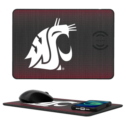 Washington State Cougars Linen 15-Watt Wireless Charger and Mouse Pad-0