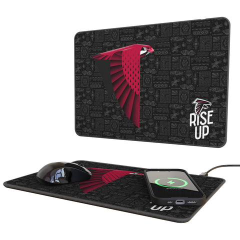 Atlanta Falcons 2024 Edition 15-Watt Wireless Charger and Mouse Pad
