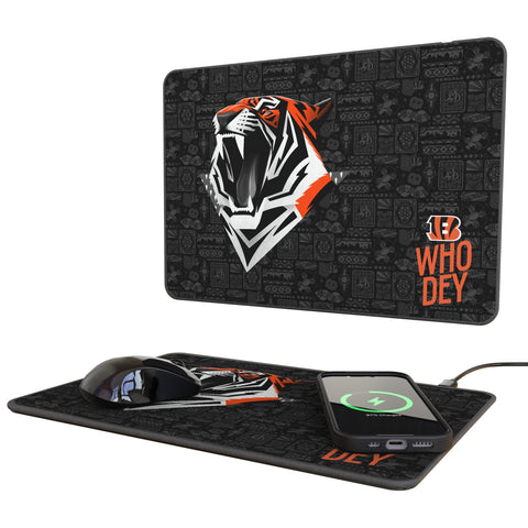 Cincinnati Bengals 2024 Edition 15-Watt Wireless Charger and Mouse Pad