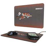 Cincinnati Bengals Historic Collection Linen 15-Watt Wireless Charger and Mouse Pad