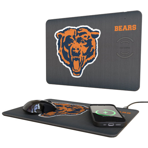 Chicago Bears 1946 Historic Collection Linen 15-Watt Wireless Charger and Mouse Pad