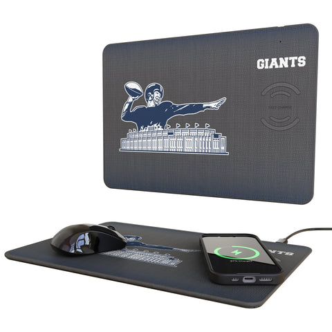 New York Giants 1960-1966 Historic Collection Linen 15-Watt Wireless Charger and Mouse Pad