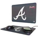 Atlanta Braves Linen 15-Watt Wireless Charger and Mouse Pad