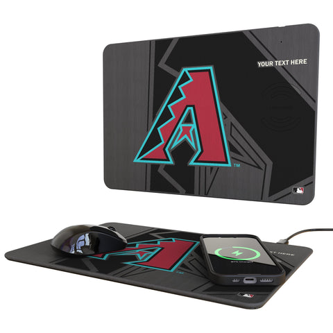 Arizona Diamondbacks Personalized Tilt 15-Watt Wireless Charger and Mouse Pad
