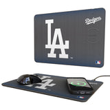LA Dodgers Linen 15-Watt Wireless Charger and Mouse Pad