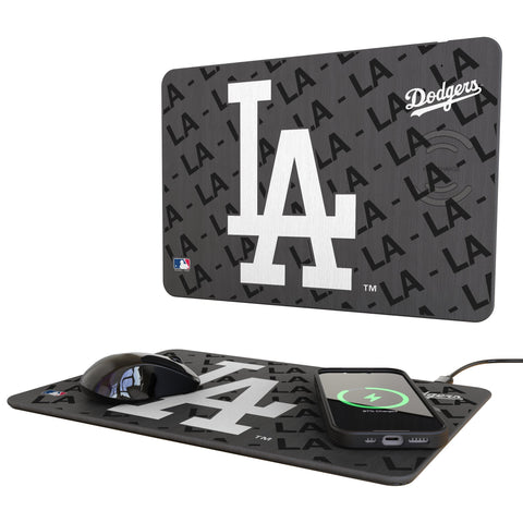 LA Dodgers Monocolor Tilt 15-Watt Wireless Charger and Mouse Pad