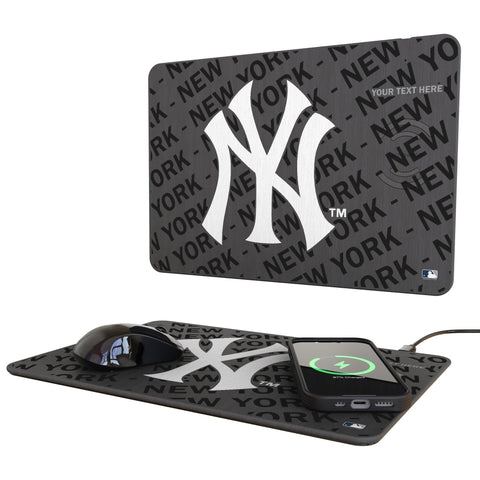 New York Yankees Personalized Tilt 15-Watt Wireless Charger and Mouse Pad