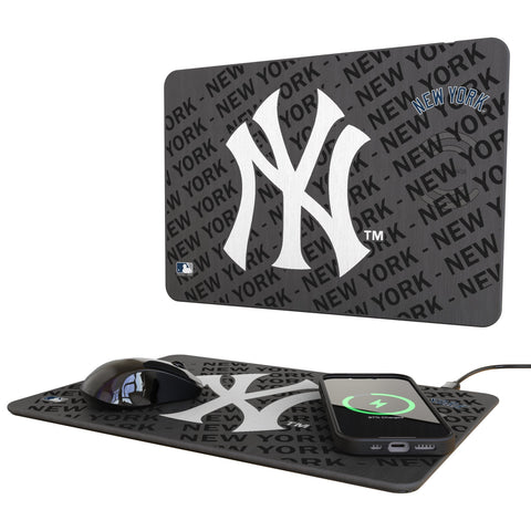 New York Yankees Monocolor Tilt 15-Watt Wireless Charger and Mouse Pad