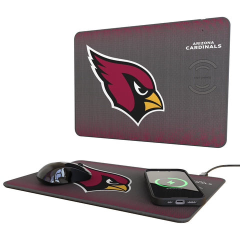 Arizona Cardinals Linen 15-Watt Wireless Charger and Mouse Pad