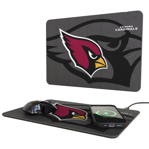 Arizona Cardinals Monocolor Tilt 15-Watt Wireless Charger and Mouse Pad