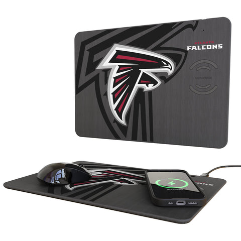 Atlanta Falcons Monocolor Tilt 15-Watt Wireless Charger and Mouse Pad