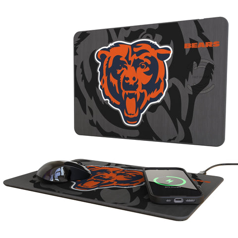 Chicago Bears Monocolor Tilt 15-Watt Wireless Charger and Mouse Pad