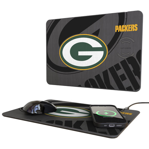 Green Bay Packers Monocolor Tilt 15-Watt Wireless Charger and Mouse Pad